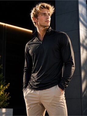 Patagonia Black Capilene Men's Quarter-Zip Performance Pullover